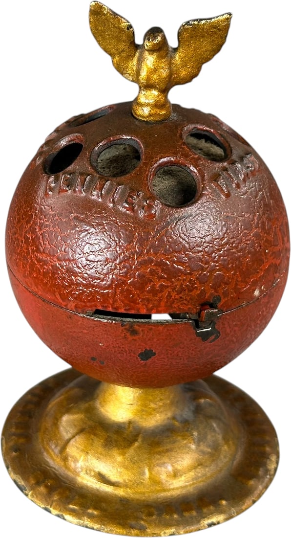 RED GLOBE W/ EAGLE STILL BANK (1 of 6)