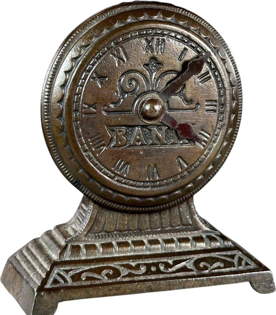 CLOCK W/ MOVEABLE HAND STILL BANK (1 of 6)