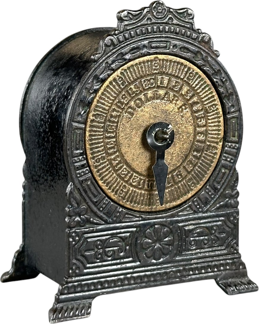 CLOCK W/ MOVEABLE HAND STILL BANK (1 of 6)