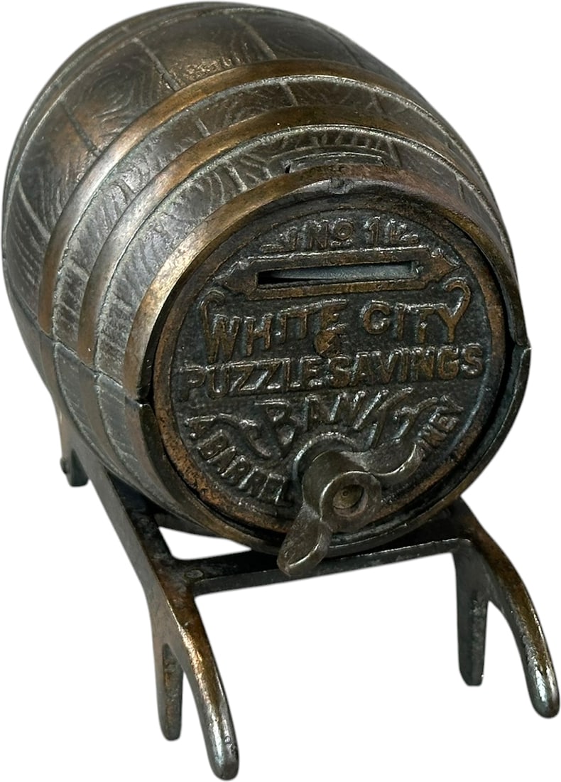 WHITE CITY BARREL ON CART STILL BANK (1 of 6)