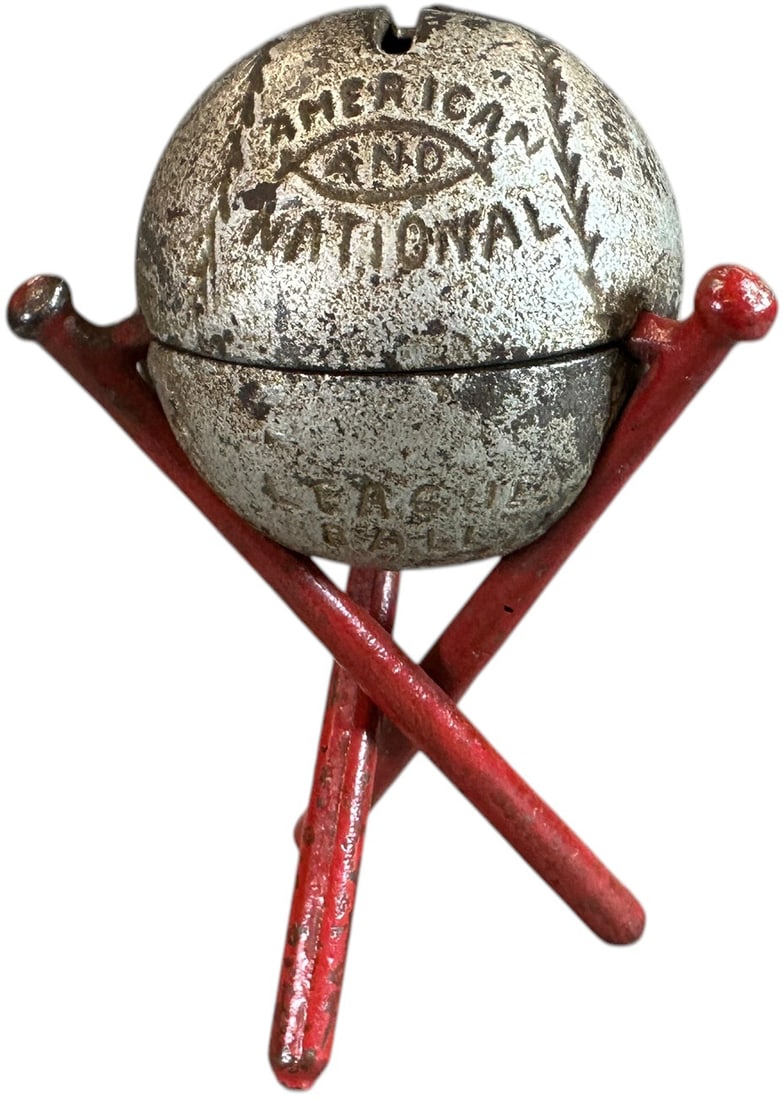 BASEBALL ON THREE BATS STILL BANK (1 of 4)