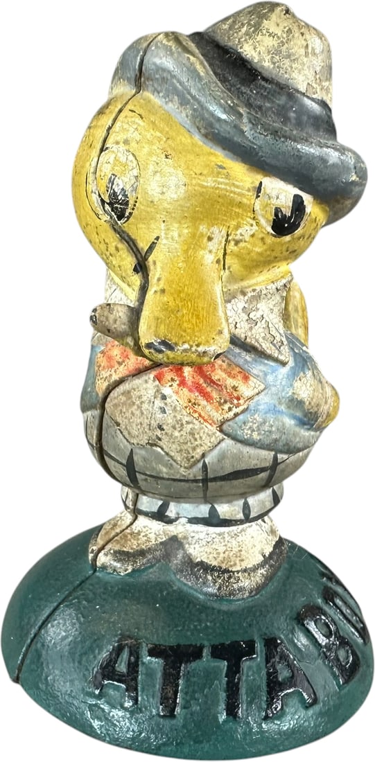 HUBLEY ATTABOY PAPERWEIGHT: 390. HUBLEY ATTABOY PAPERWEIGHT | Hubley of Lancaster PA. | 5" h. | Some old touch-ups, (Very Good Condition) | $150 - $300