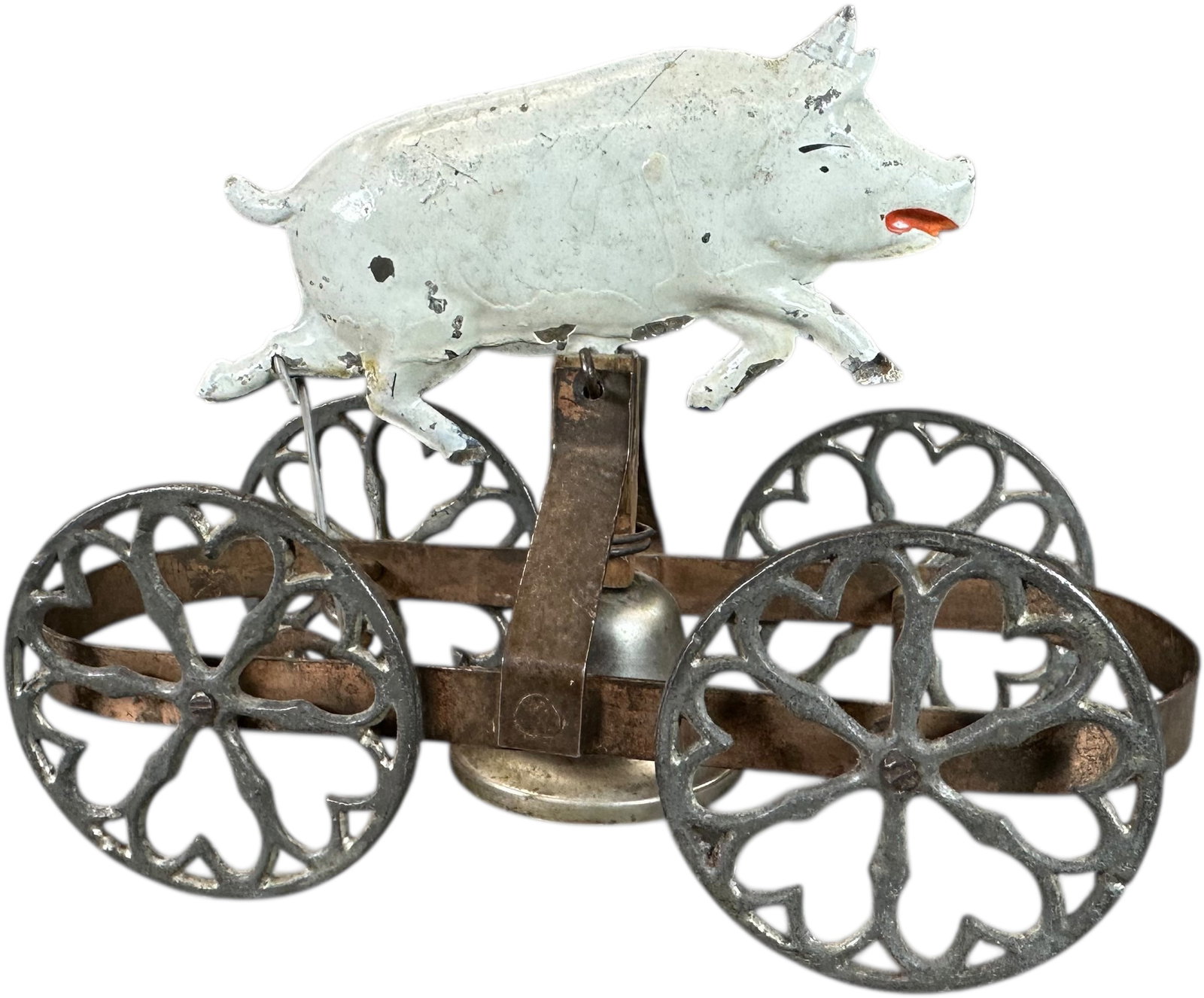 AMERICAN TIN PIG BELL TOY (1 of 7)