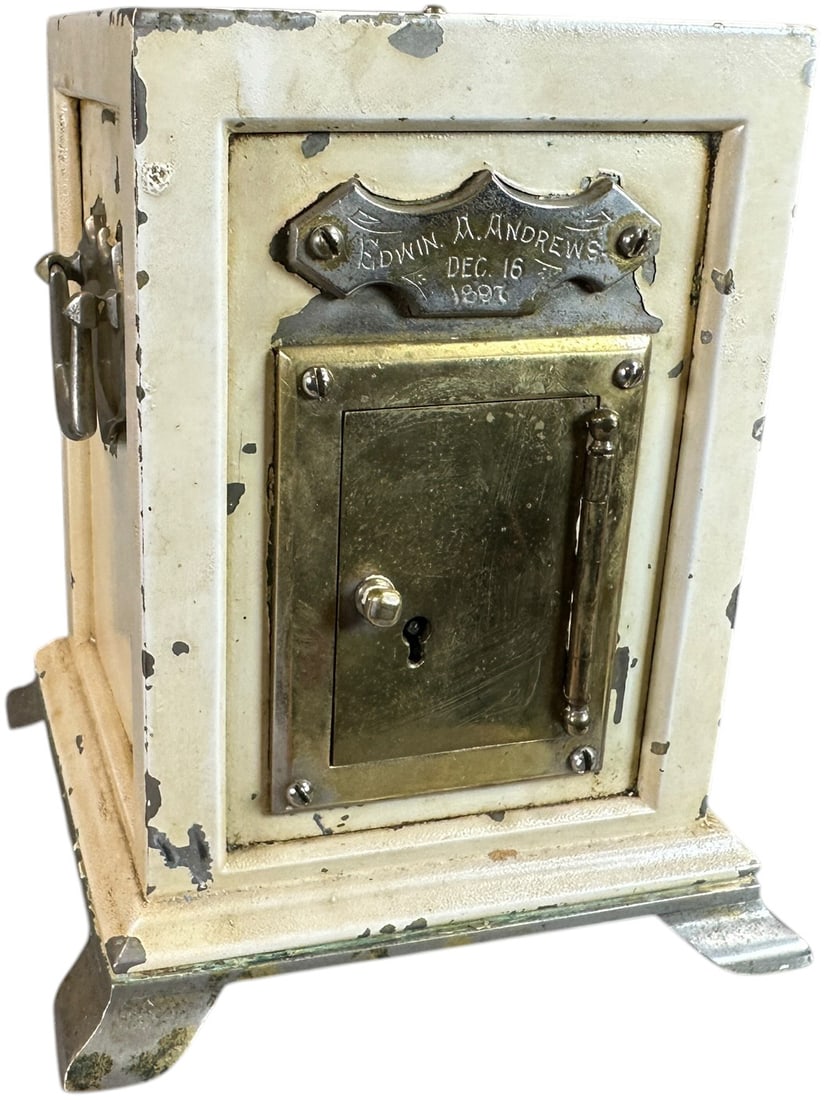 WHITE SAFE WITH HANDLES STILL BANK (1 of 8)