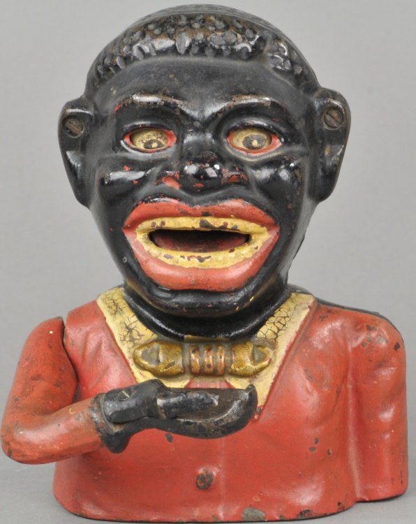 JOLLY N ITALIAN LETTERING MECHANICAL BANK (1 of 2)