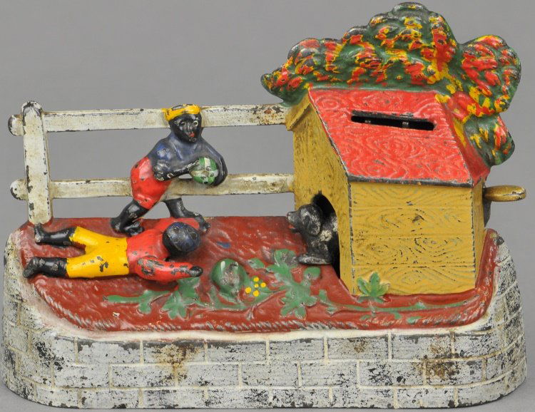 BOYS STEALING WATERMELON MECHANICAL BANK (1 of 3)