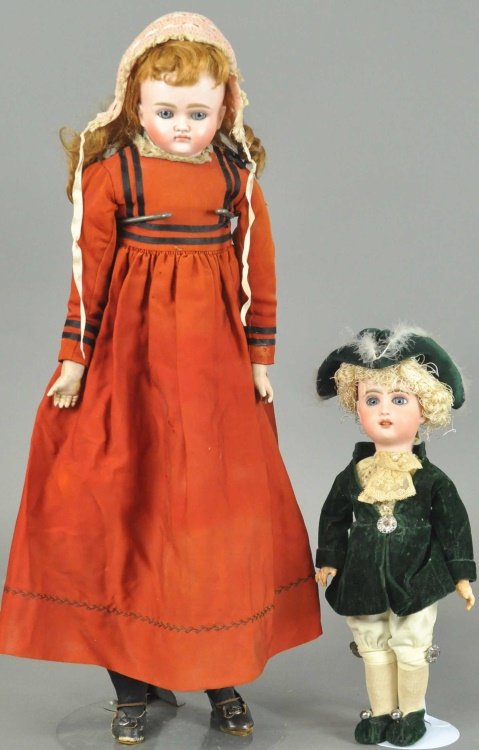 PAIR OF BRU & JUMEAU BISQUE HEAD DOLLS (1 of 3)