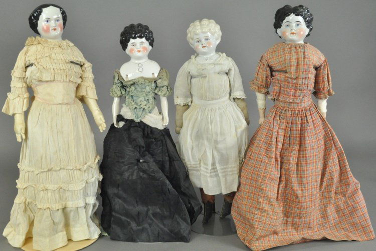 LOT OF FOUR CHINA HEAD DOLLS (1 of 2)