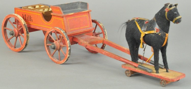 EARLY GERMAN MILK WAGON TOY (1 of 2)