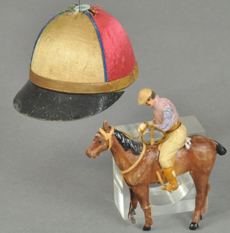 JOCKEY ON HORSE AND JOCKEY HAT DRESDENS (1 of 2)