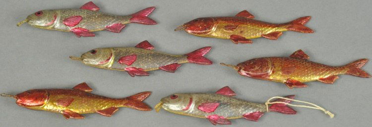 SIX SMALL GERMAN DRESDEN FISH (1 of 2)