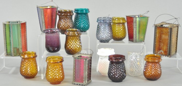 LARGE GROUPING OF GLASS CHRISTMAS LANTERNS (1 of 1)