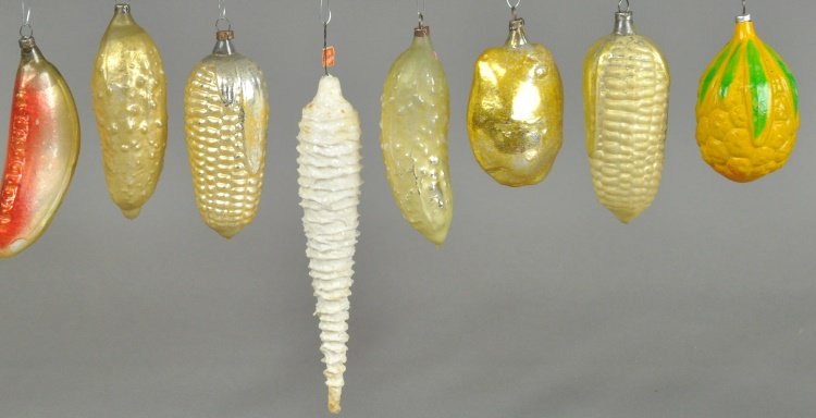 FRUITS AND VEGETABLE GLASS ORNAMENTS (1 of 2)
