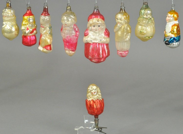 NICE GROUPING OF CHILDREN GLASS ORNAMENTS (1 of 1)