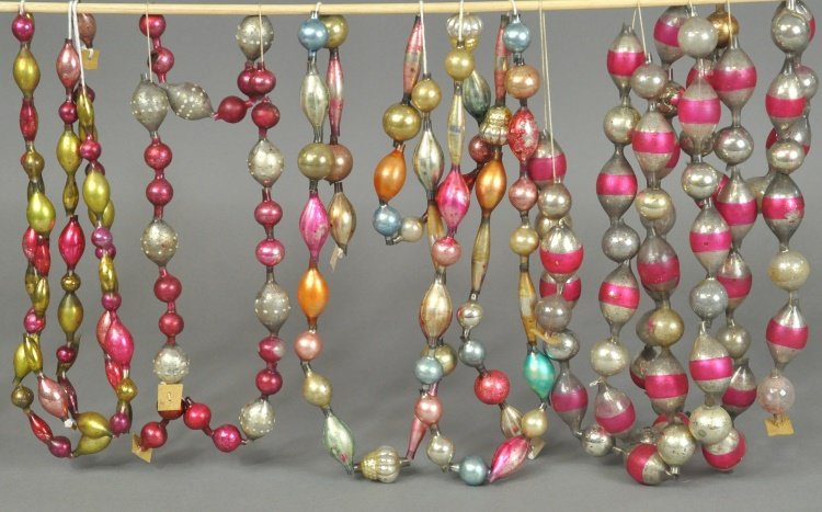 FOUR STRINGS OF HOLIDAY GLASS BEADS (1 of 1)