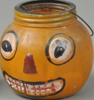 NICE GERMAN JACK-O-LANTERN CANDY CONTAINER (1 of 3)
