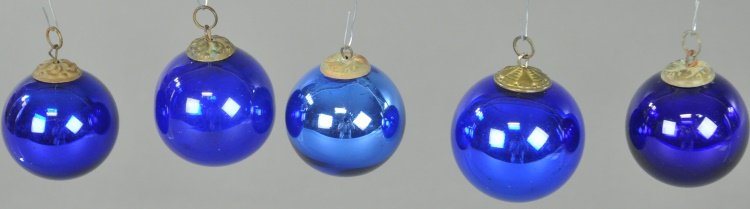 LOT OF 5 BLUE GERMAN KUGELS (1 of 2)