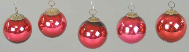 LOT OF 5 RED GERMAN KUGELS (1 of 2)