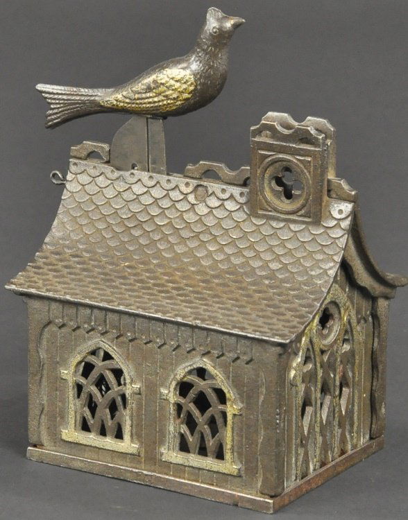 BIRD ON ROOF MECHANICAL BANK (1 of 2)