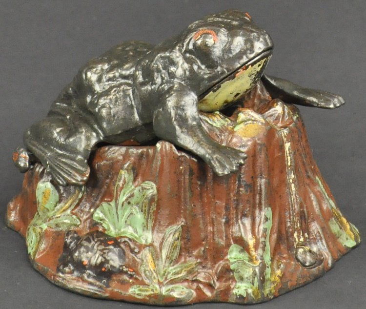 TOAD ON STUMP MECHANICAL BANK (1 of 2)