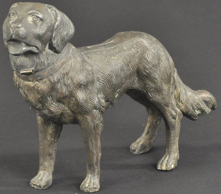 SPELTER DOG STILL BANK (1 of 2)