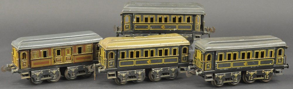 LOT OF FOUR I GAUGE CARETTE TRAIN CARS (1 of 2)
