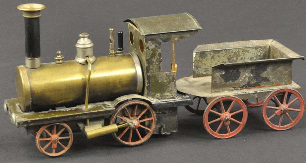SCHOENNER FLOOR LIVE STEAM LOCOMOTIVE AND TENDER (1 of 2)