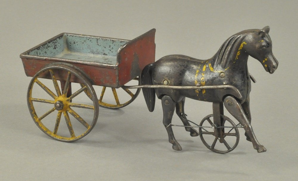IVES WALKING HORSE w/'VICTOR' CART (1 of 2)