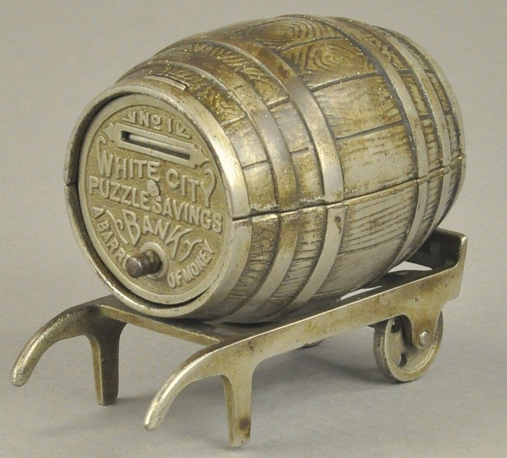 WHITE CITY BARREL ON CART STILL BANK (1 of 4)