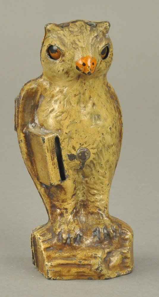 KILGORE OWL SLOT IN BOOK MECHANICAL BANK (1 of 2)
