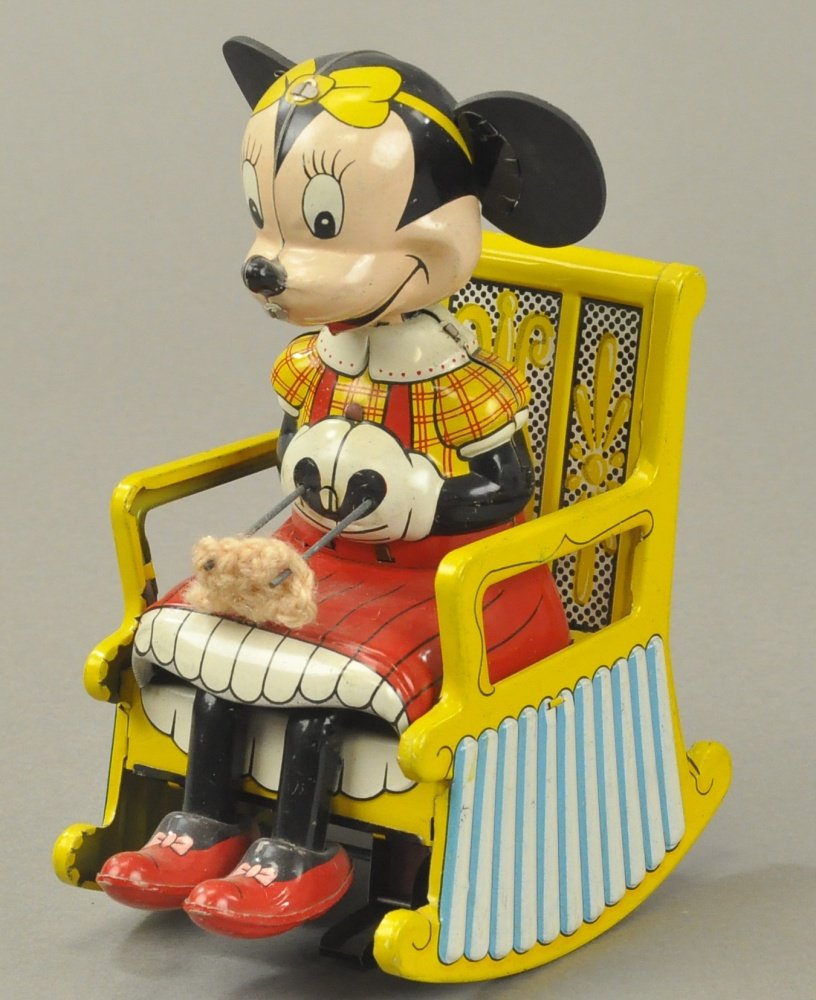 Linemar Minnie Mouse In Rocking Chair