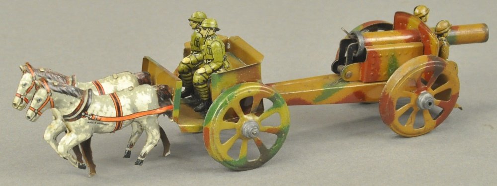 MILITARY HORSE DRAWN FIELD CANNON PENNY TOY (1 of 2)