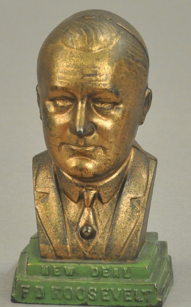 KENTON ROOSEVELT BUST STILL BANK (1 of 2)