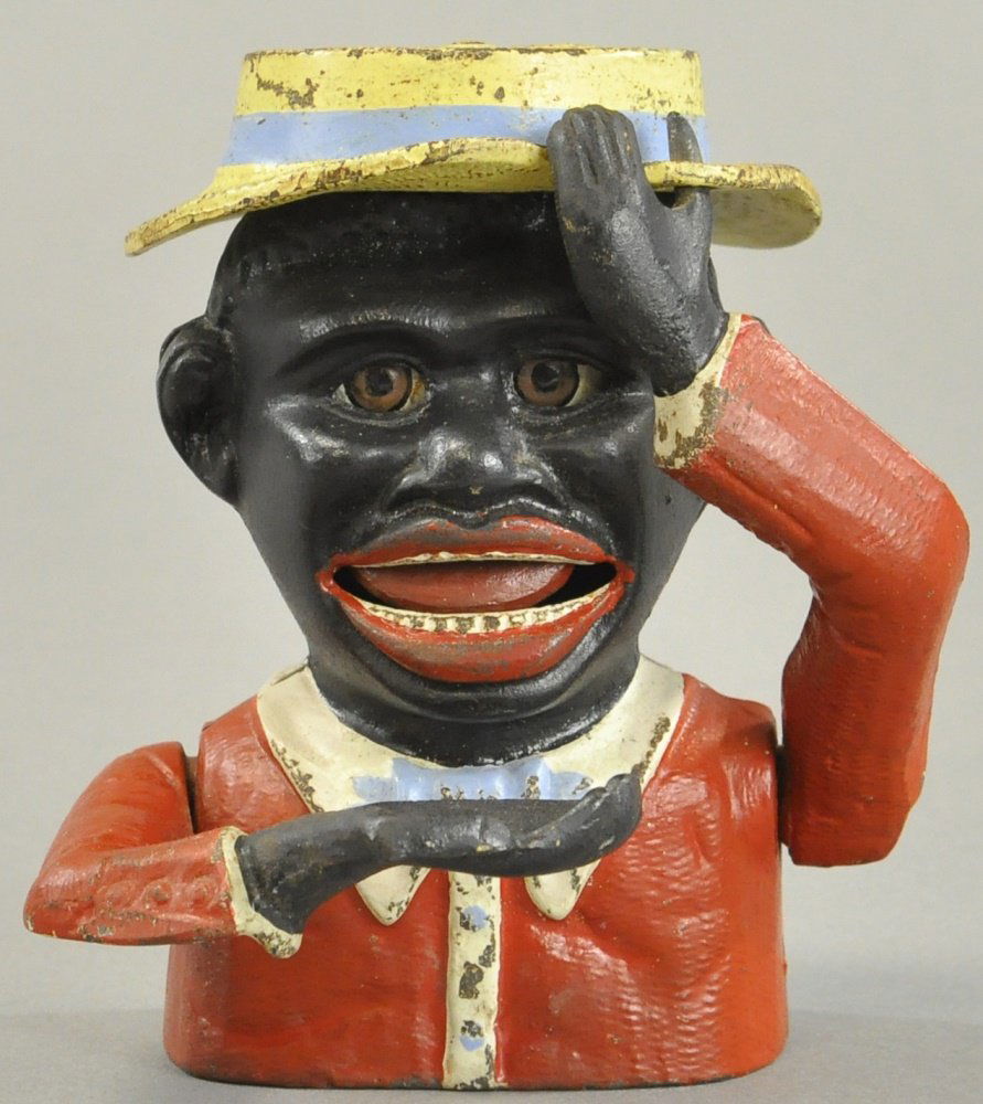 LITTLE MOE WITH STRAW HAT MECHANICAL BANK (1 of 3)