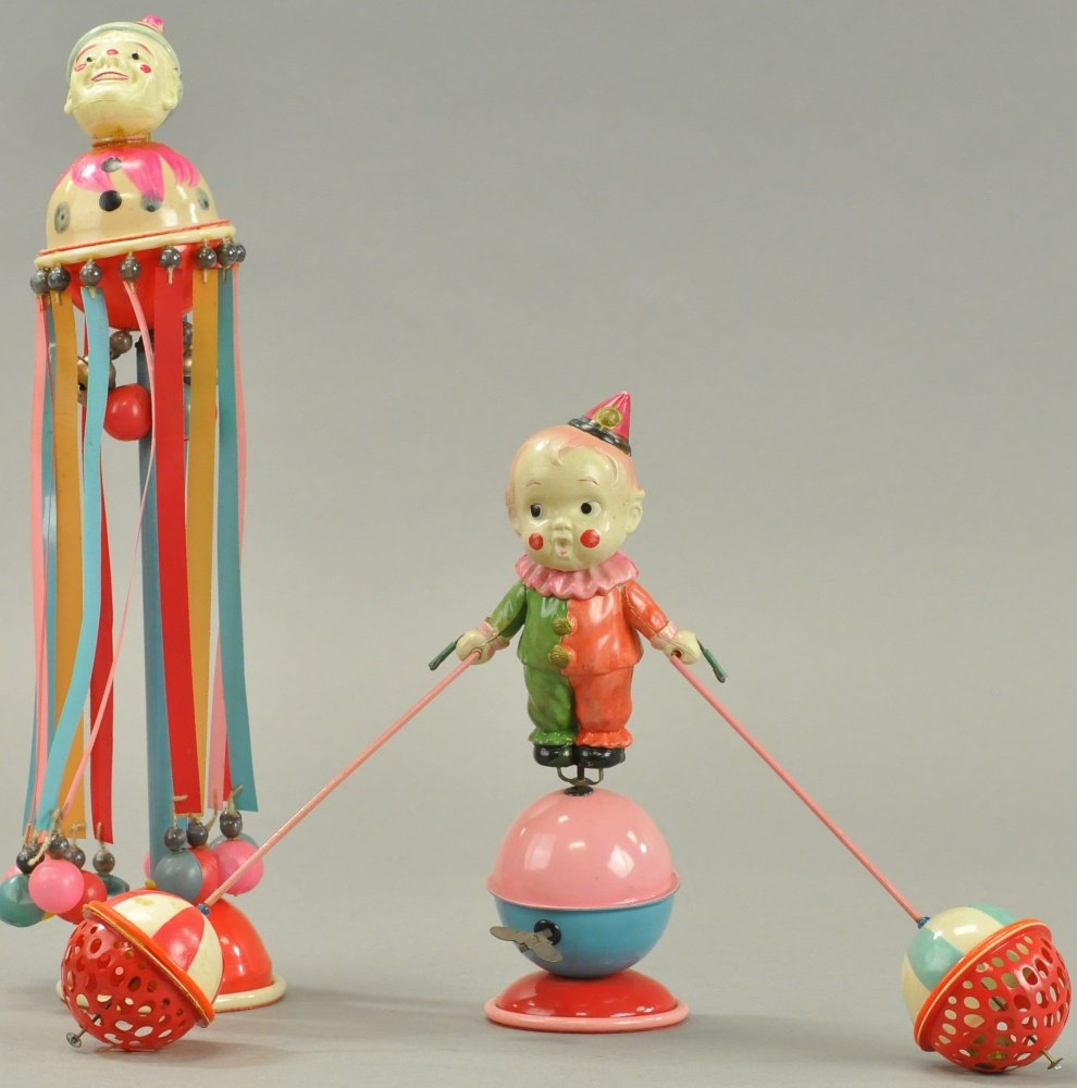 LOT OF TWO CELLULOID CLOWN WINDUPS (1 of 2)