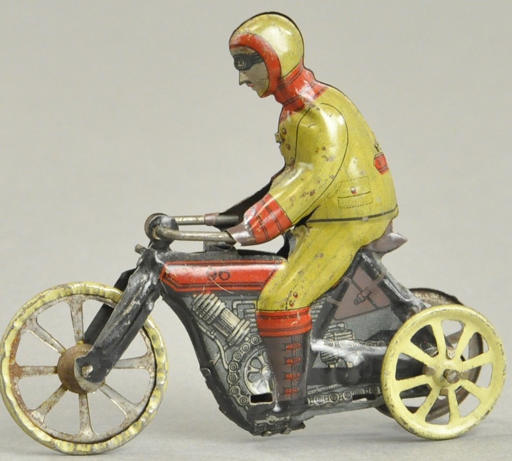 EARLY MOTORCYCLE PENNY TOY (1 of 2)