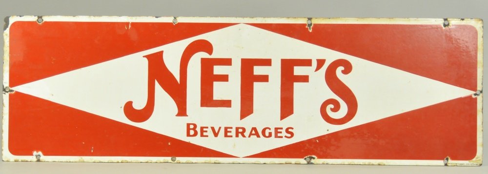 PORCELAIN SIGN FOR NEFF'S BEVERAGES (1 of 2)