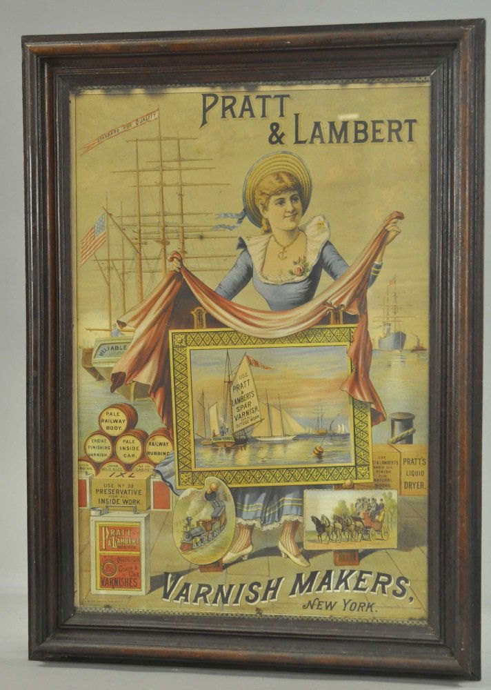 EARLY PAPER LITHO SIGN FOR PRATT & LAMBERT (1 of 2)