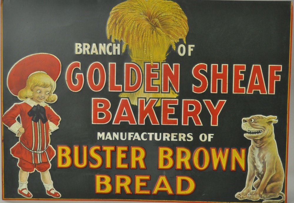 BUSTER BROWN GOLDEN SHEAF BAKERY SIGN (1 of 1)