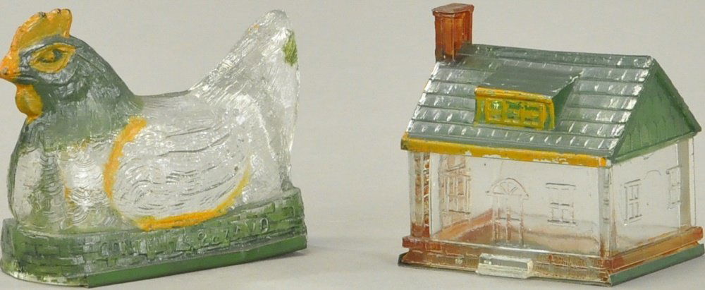 TWO HARD TO FIND GLASS CANDY CONTAINERS (1 of 2)