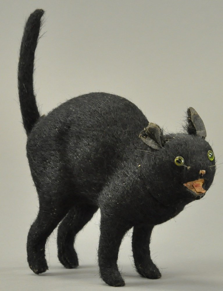 FUZZY BLACK CAT CANDY CONTAINER (1 of 2)