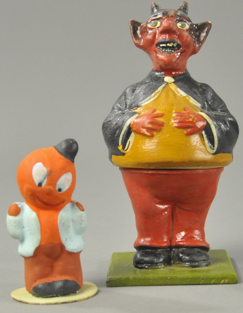 HALLOWEEN DEVIL CANDY CONTAINER & PUMPKIN MAN (1 of 2)