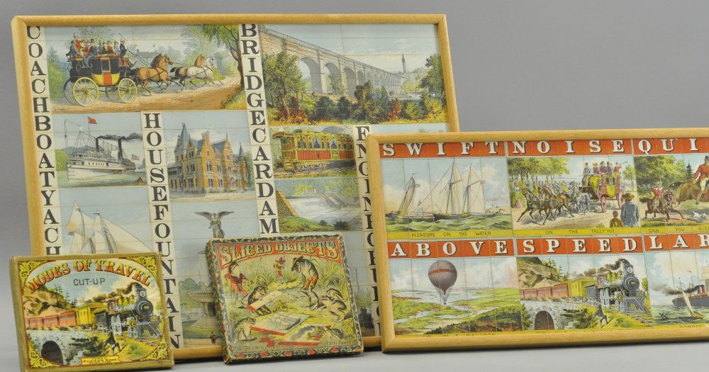 TWO FRAMED ABC SLICE PUZZLES WITH ORIGINAL BOX (1 of 3)