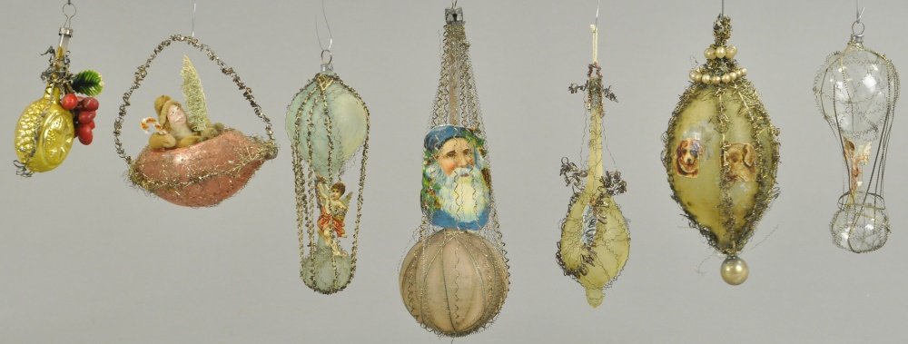 SEVEN WIRE WRAP GLASS ORNMANETS (1 of 1)