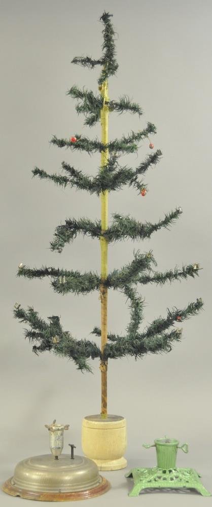 EARLY GERMAN FEATHER TREE AND TWO STANDS (1 of 3)