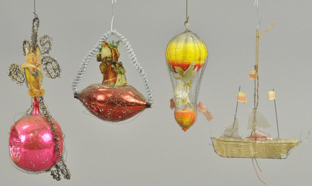 SEBNITZ BOAT AND THREE WIRE WRAP ORNAMENTS (1 of 1)