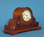 586: New Haven Carved Tambour Mantel Clock