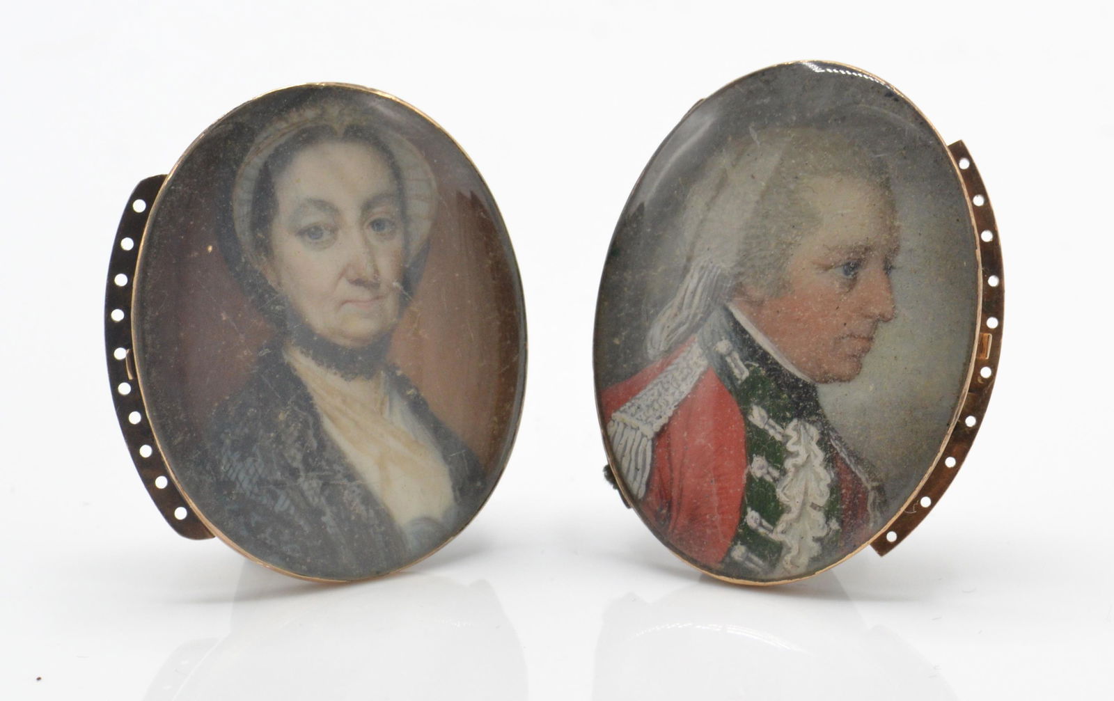Two 19th century Miniature mourning jewellery portrait (1 of 5)