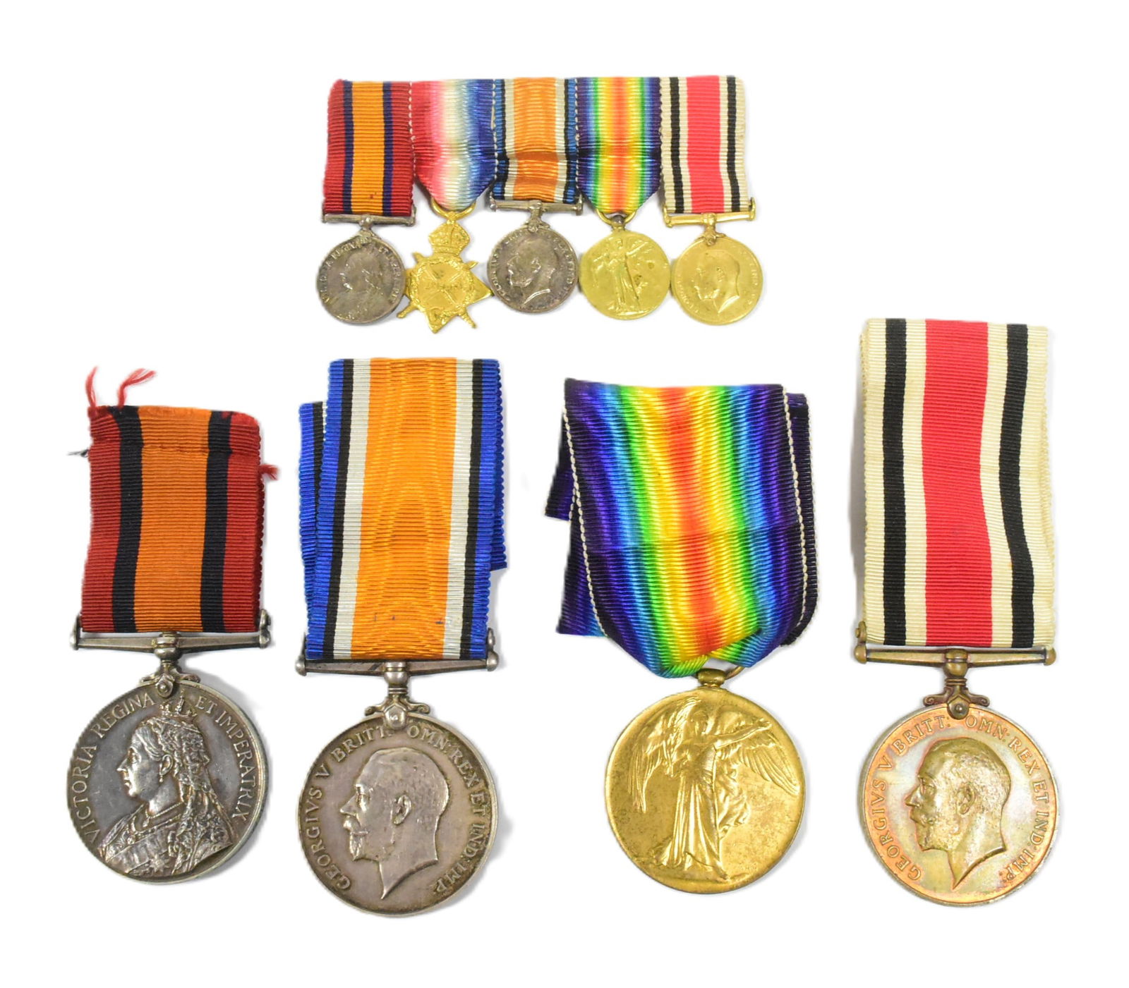 SOUTH AFRICAN CAMPAIGN & WWI MEDALS - CAPTAIN IN THE ROYAL NAVY: South Africa Campaign & WWI Medals - group awarded to one Captain Herbert John Anthony Throckmorton of the Royal Navy. Comprising: South Africa Medal (Lt. HJA Throckmorton, RN, HMS Barrosa), WWI W