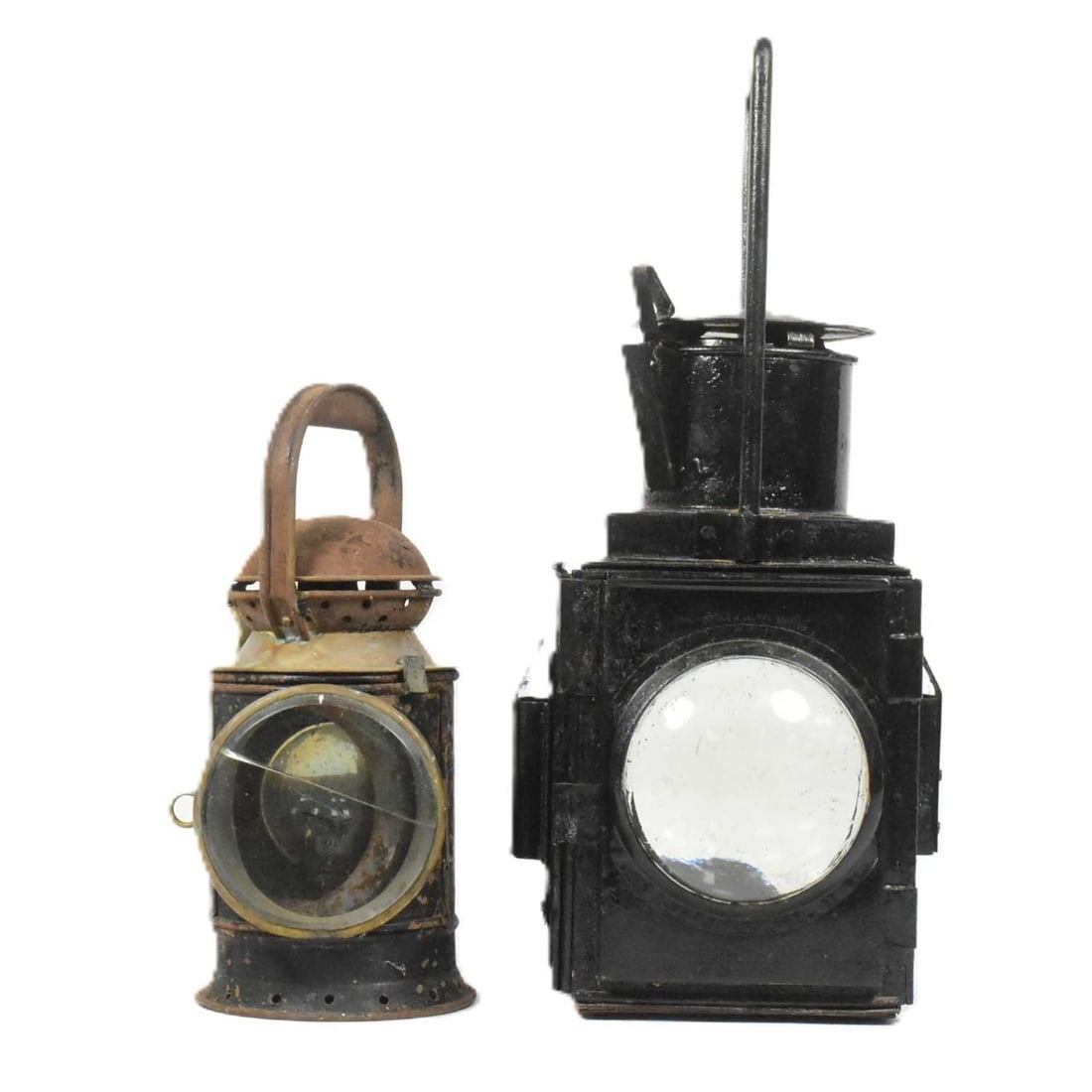 B.R.(W) STEAM LOCOMOTIVE OIL LAMP WITH ANOTHER (1 of 9)